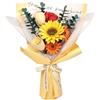 Cutebee Kit fai da te per bouquet di fiori in legno per adulti | D Floral Craft Puzzle con girasoli, tulipani e rose, decorazione per la casa regolabile fatta a mano, auguri d'oro