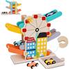 FCSONU Giochi Bambini 1 2 3 Anni, Legno Bambina Giochi Montessori 1-4 Anni | 2in1 Legno Piste Macchinine Cars per Bambini, Giochi Legno Gioco Bambino, Natale Regalo di Compleanno Bimba Bimbo Bebè