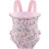 GAGAKU Passeggino per bambole per bambini | Fascia porta bebè, accessorio per bambole, 100% cotone, orso con motivo floreale