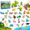 Xrkuu Confezione da 30 regali di compleanno per bambini, mattoncini da costruzione 3 in 1 (90 varianti), dinosauro, animali marini e animali selvatici, regali per gli ospiti, premi in classe, regalo