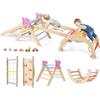COSTWAY 8 in 1 Set da Arrampicata per Bambini, Giocattoli da Arrampicata Pieghevoli con Triangolo Arco e Rampa, Giochi Montessori per Bambini 1 Anni + (Unicorno 4 pezzi, Colorato)