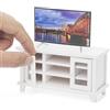 Odoria Casa delle Bambole Mobile Televisore: Scala 1/12 Miniatura TV Armadietto Moderno Bianco per Soggiorno Salotto Camera da Letto - Mini Mobili Legno per Diorama Modello DIY