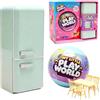 Joygoodta Mini frigo giocattolo, frigorifero per casa delle bambole con sensore luminoso, verde