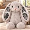 Smile lab Coniglio Peluche Personalizzato con 4 Foto Nascoste nelle Orecchie | Peluche Morbido con 4 Foto, 26/40 cm, Regalo per Coppia Famiglia Amici, Idea Regali Personalizzati per Natale San Valentino