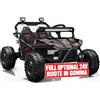 Mondial Toys Auto Elettrica 24V per Bambini 2 Posti Ruote in Gomma EVA 14' Viper X Buggy UTV 2 Motori 200W 6-12 Anni Velocità 15 km/h Portata 60 kg Bluetooth Barra LED Sospensioni Posteriori Nero