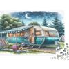 6N2X9A4S Roulotte da Campeggio Vintage Puzzle 1000 Pezzi Puzzle per Adulti Carta Notte Scenario Foresta Relax Concentrazione Famiglia Decorazione Regalo 52x38cm/1000pcs