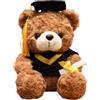 HOMEXYLYL Peluche orsetto per la laurea, con toga, tocco e diploma | Regalo di laurea for laureati delle scuole superiori(Brown and Yellow,25cm/10in)