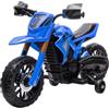 AIYAPLAY Moto Elettrica per Bambini 3-8 Anni con 12V Doppi Motori Blu | Motorino Elettrico con Rotelle, Clacson e Suono di Avviamento, 3 km/h, Capacità 30kg