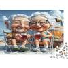 6N2X9A4S Coppia anziana felice spiaggia relax Puzzle 1000 Pezzi Puzzle per Adulti Gioco di Puzzle 1000 Pezzi Decorazione casa Regalo familiare 38x26cm/1000pcs