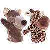 Twinice Marionetta a forma di giraffa e lupo per bambini, con bocca mobile, in morbido peluche, per bambini, stimola la creatività e la comunicazione