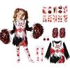 BSBUY 7PZ Costume Cheerleader Zombie con Insanguinate Pompom per Bambina