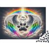 6N2X9A4S Ali d'Angelo Impronta di Zampa Arcobaleno Puzzle 1000 Pezzi Carta per Adulti Ricordo Arte Rilassante Famiglia Decorazione Regalo Festivo 70x50cm/1000pcs