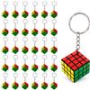 HANXIANG 30 mini portachiavi puzzle Speed Cube Fidget con portachiavi charms | Cubo liscio 3x3 con anello portachiavi per sacchetti per feste premi in classe e rompicapo