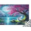 6N2X9A4S Fata Fantastica sul Lago Puzzle 1000 Pezzi Carta per Adulti Scena Notturna di Ciliegio Gioco di Puzzle per Famiglia Relax Casa Regalo 38x26cm/1000pcs