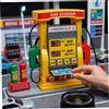 Comebachome Stazione di rifornimento di benzina giocattolo per bambini, mini stazione di servizio di simulazione da 7 pollici con estintori e scheda, giocattolo educativo divertente per ragazze e ragazzi (Stile