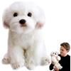 zingking Cane di peluche maltese realistico, 28 cm, morbido cucciolo di peluche bianco, grazioso cane di peluche, morbido peluche per bambini, decorazione e idee regalo (bianco)