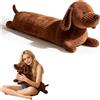 Gwezmxs Gxdamxz Peluche Bassotto Lungo Cuscino Laterale per Dormire, 50cm Marrone