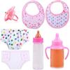 LQTSLFM 7 Pezzi Biberon Bambola Accessori con Biberon Ciuccio Pannolino Bavaglino | Accessori per Bambole: Biberon con Latte Finto, Vestiti per Bambole, Bavaglini, Pannolini per Bambole, Regalo di Natale