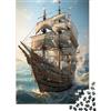 VNXTPQLKWMDJ Veliero Vintage Puzzle 1000 Pezzi Carta per Adulti Avventura Oceanica Gioco di Puzzle 1000 Pezzi Relax Casa Regalo 38x26cm/1000pcs