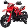 AIYAPLAY Moto Elettrica per Bambini 3-8 Anni con 12V Doppi Motori Rosso | Motorino Elettrico con Rotelle, Clacson e Suono di Avviamento, 3 km/h, Capacità 30kg
