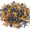 NASSMOSSE 200 Pezzi di soldatini Giocattolo in Scala 1:72 Mini Figurine di Cavalieri - soldatini di plastica con Spade e Action Figure di Uomini dell'Esercito Medievale per espositore (Grigio e Oro)