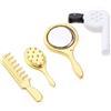 Ymhapp Set di 4 pettini in miniatura per asciugacapelli, specchio e 12 decorazioni per casa delle bambole