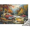 6N2X9A4S Pickup Rosso dEpoca Foresta Autunnale Puzzle 1000 Pezzi Carta per Adulti Scena Campeggio Gioco di Puzzle Relax Casa Regalo 52x38cm/1000pcs