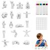 Lumosmart Gioco doloroso del camaleonte M-cha di 18Pcs con le pose multiple non | Pittura stampata in 3D statue vuote non colorate ispirate al gioco Mini fai da te il tuo Robo Paint Body Figure Set con penne