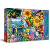 Trefl Premium Plus Quality - Puzzle Tea Time: Idylle Rurale, Uccelli Cantanti, 1000 pezzi, Serie di immagini Nostalgiche Dipinte, per adulti e bambini dai 12 anni in poi