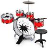 Generico Batteria Musicale per Bambini con Sgabello Batteria Bambini Strumenti Musicali con 5 Tamburi 1 Piatto 1 Sgabello 2 Bacchette Set Percussioni Strumento a Percussione con Sedia Batteria Classica (A)