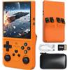 GATBGEFU Console di gioco portatile con schermo IPS da 4 pollici, scheda di memoria integrata da 256 GB e 40.000 giochi, supporto del sistema Linux, Wi-Fi e Bluetooth, arancione