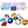 Uanqfegy Diamanti 10 pezzi/set 1 pollice - Gemme di vetro per bambini Set diamanti colorati con scatola Giochi subacquei per bomboniere in piscina