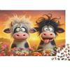 ZQXJNHPKRB Mucche Cartoon Puzzle 1000 Pezzi Carta per Adulti Campo di Fiori Puzzle per Famiglia Relax Decorazione Regalo 38x26cm/1000pcs