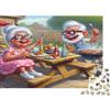 6N2X9A4S Coppia Anziana Cartone Animato Barbecue Puzzle 1000 Pezzi Puzzle per Adulti Carta Scena Picnic allAperto Relax Regalo Decorazione Famiglia 38x26cm/1000pcs