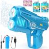 STRUKTURPASTE Macchina per bolle di sapone, pistola per bolle di sapone per bambini, luce LED, ricaricabile, elettrica, con macchina automatica per bolle di sapone, giocattolo per feste dei bambini