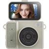 Wodsty Schermo flip per mini fotocamera per selfie e vlog Flip Screen (rosa chiaro | Video Full HD 1080P, schermo IPS da 1,47 pollici, display girevole, per ricarica USB-C, design tascabile