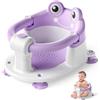 Itslife Seggiolino Vasca da Bagno per Bambini da 5 Mesi, Sedia da Bagno Sicura e Portatile con Design a Rana, 4 Ventose Antiscivolo e Cuscino Traspirante per Doccia e Vasca, Viola