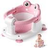 Itslife Seggiolino Vasca da Bagno per Bambini da 5 Mesi, Sedia da Bagno Sicura e Portatile con Design a Rana, 4 Ventose Antiscivolo e Cuscino Traspirante per Doccia e Vasca, Rosa