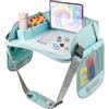 BOBASH Tavolino da viaggio per bambini, seggiolino per auto, multifunzionale, regolabile, tavolino da gioco, tavolino da pranzo, tavolino per auto, aereo, parco (verde)