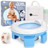 RebelEver Vasino bambini, riduttore wc bambini, vasino portatile da viaggio (Blu e bianco)