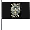 Generic Bandiera Doppia Cucitura, Make Art Not War Slogan Poliestere Bandiere Da Balcone Per Bar Decorazione Bandierine Della Decorazione 90X150Cm