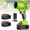 Kouamor 21 V soffiatore a batteria, soffiatore a foglie, soffiatore senza fili, con batteria e caricabatterie, 600 W/5 m³/min 33,000r/min, portatile per giardino, cortile, foglia, neve (2 batterie)