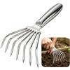 ZULTOM 7 Denti Rastrello a Mano, Piccoli Attrezzi da Giardino, Rastrello Piccolo | Rastrello in Acciaio Inox, Mini Rastrello Giardino, Arieggiatura del Terreno, per Foglie, Erbacce, Vasi, Manuale, Metallo