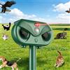 7JI Repellente a Ultrasuoni Gatti Solare Esterni, Dissuasore per Piccioni | Con rilevatore di movimento a infrarossi, Luce LED, Laser, Impermeabile, Repellente per Cani, Uccelli, Martore, Scoiattoli