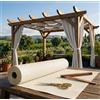 Byour3 - Telo a Fasce Per Gazebo - Tessuto IMPERMEABILE Fascia a onde intrecciate per Pergole Tettoie Tessuti Per Tende da esterno Anti UV Frangivento Protezione solare NO PVC (Panna, 60cm)