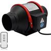 SanBouSi Ventilatore tubolare da 100 mm, silenzioso, con telecomando, ventilatore di scarico regolabile, 310 m³/h, 40 W, in puro rame, per ventilazione, tenda da terra, idroponica, serra