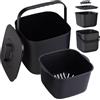 Rosenstein & Söhne compostiera da cucina 7 l, secchio per rifiuti organici con inserto filtrante e coperchio, nero