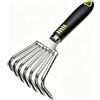 ZULTOM 7 Denti Rastrello Piccolo, Rastrello a Mano, Piccoli Attrezzi da Giardino | Mini Rastrello Giardino, Rastrello in Acciaio Inox, per Foglie, Erbacce, Vasi, Manuale, Metallo, Arieggiatura del Terreno
