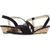 LifeStride Womens Yasmine Wedge Sandal Black Canvas 6.5 M