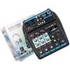 ModLuvano Mixer audio DJ a 4 canali con lettore MP3 USB, alimentazione 48 V, ingressi XLR TRS per live streaming per podcast Studio Recording Sound Board Console blu (bianco)